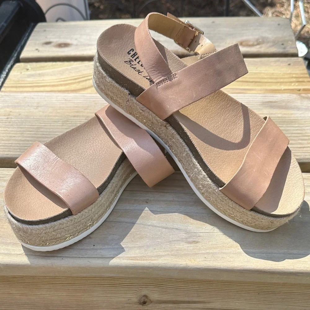 🌴🤎Chelsea Crew Tan Platform Espadrille Sandals•Size 8🤎🌴